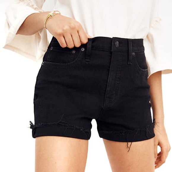 Madewell Pants - MADEWELL black high-rise denim shorts